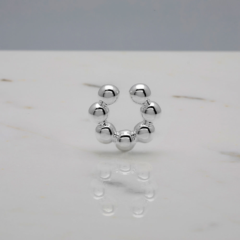Ear cuff bubble big Argento 925
