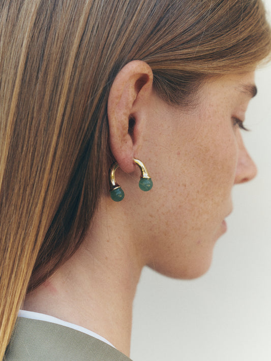 Lily Ohrringe aus 18kt vergoldet mit Aventurin