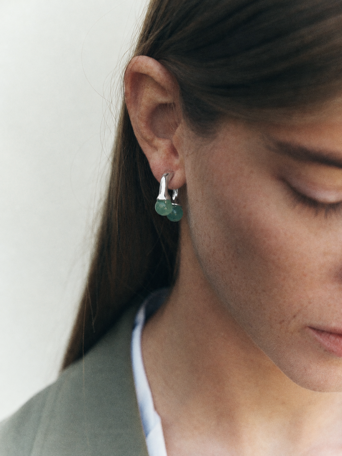 Lily 925 Sterling Silver earrings with aventurine