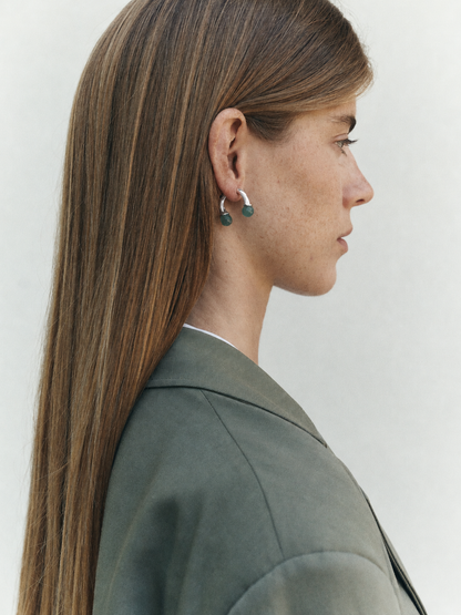Lily 925 Sterling Silver earrings with aventurine