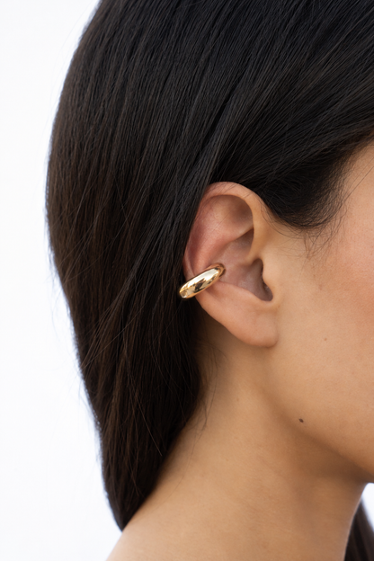 Einzelner Basic Ear Cuff, 18 Karat vergoldet