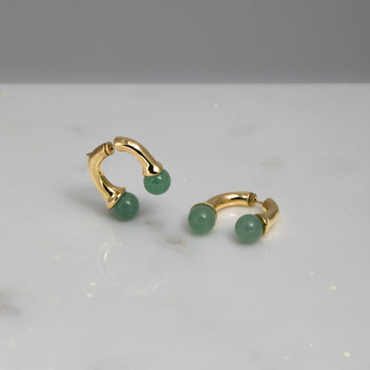 Orecchini Lily oro 18kt placcato con avventurina