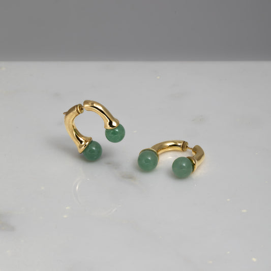 Orecchini Lily oro 18kt placcato con avventurina
