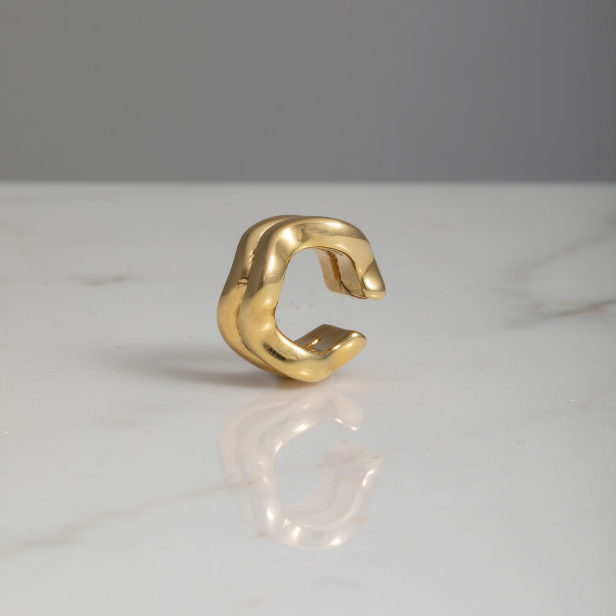 18kt gold wave ear cuff