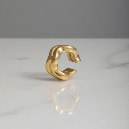 18kt gold wave ear cuff