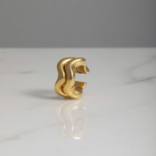 Ear cuff wave oro 18kt