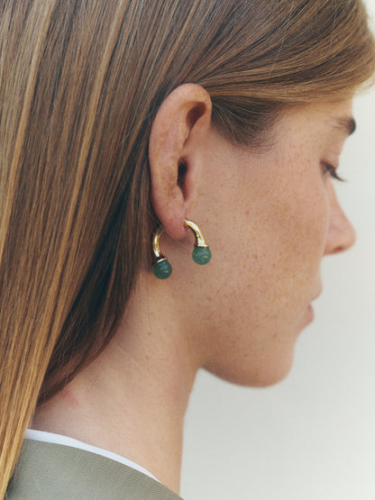 Orecchini Lily oro 18kt placcato con avventurina