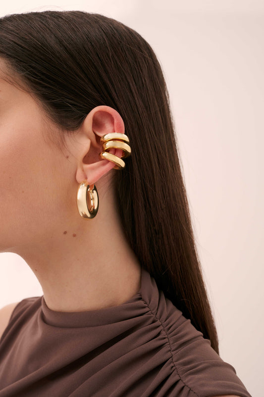 Orecchini Giglio Large oro 18kt placcato