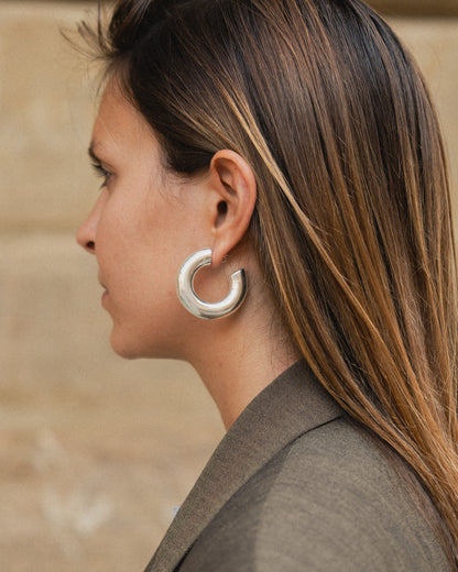 Pendientes Lirio XXL plata 925