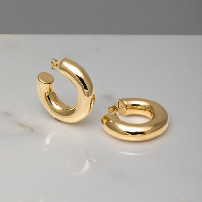 Orecchini Giglio XXL oro 18kt placcato