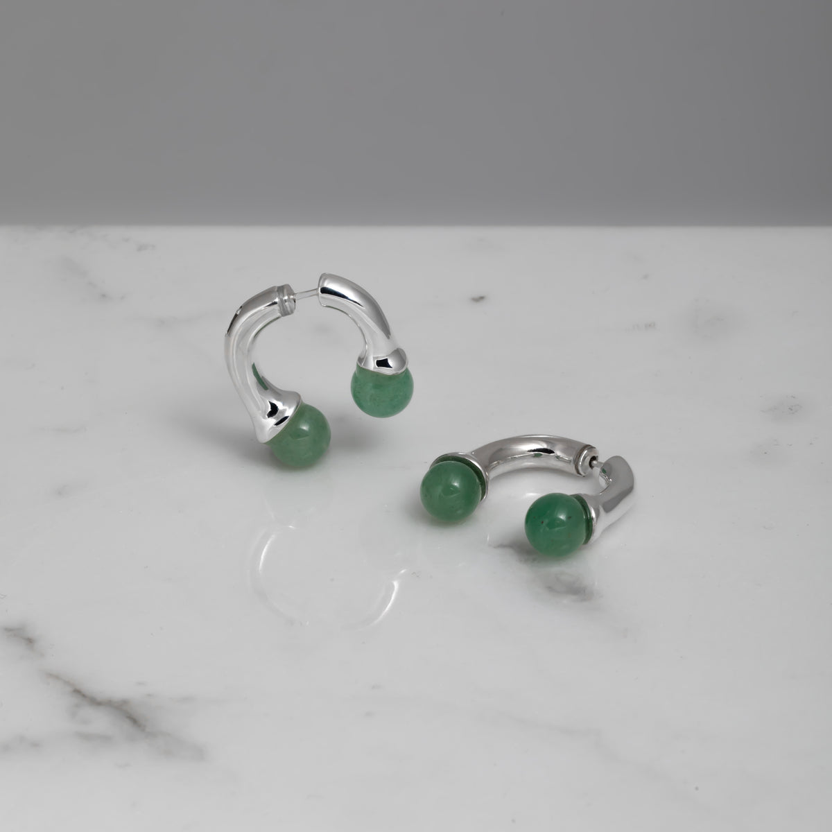 Lily 925 Sterling Silver earrings with aventurine
