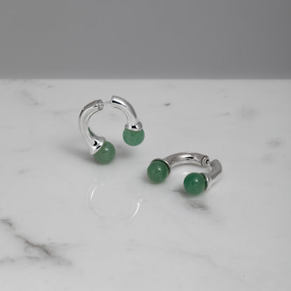 Lily 925 Sterling Silver earrings with aventurine