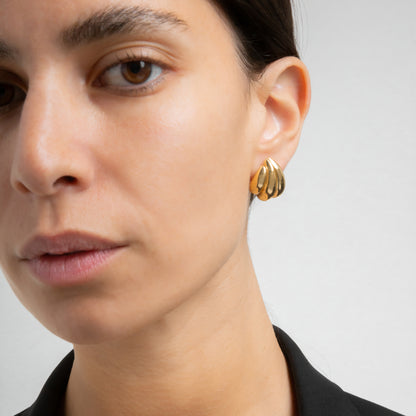 Pendientes Nura bañados en oro de 18kt
